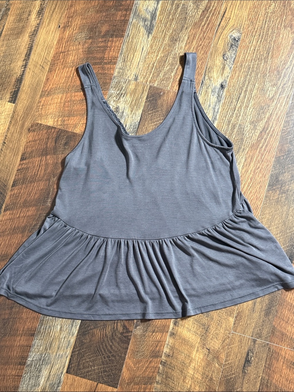 American Eagle Tank Top Bundle Size Small Gray Babydoll & White Lace Cami - Picture 5 of 8